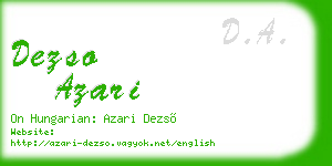 dezso azari business card